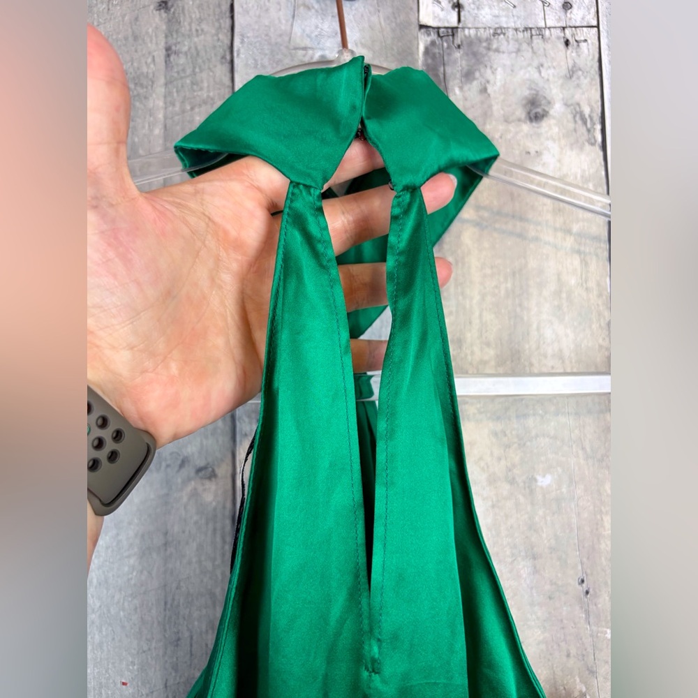 NWT Amanda Uprichard Queens Mini Dress in Dark Green Size Small. - Picture 5 of 12